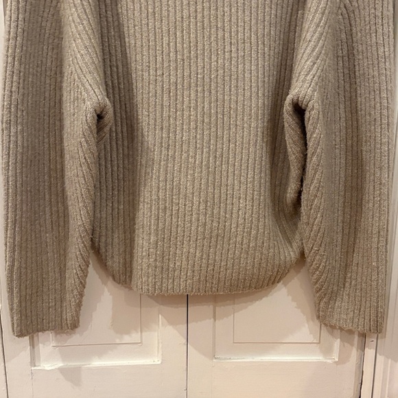 Women's Tan Deep V-Neck Sweater - Picture 11 of 13